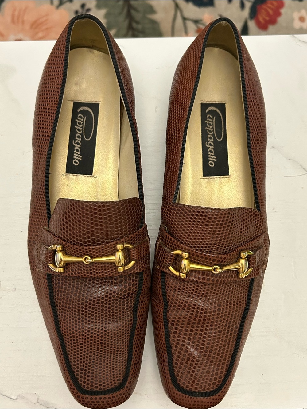 Pappagallo Vintage 1980’s Snakeskin loafers Size 7.5 narrow